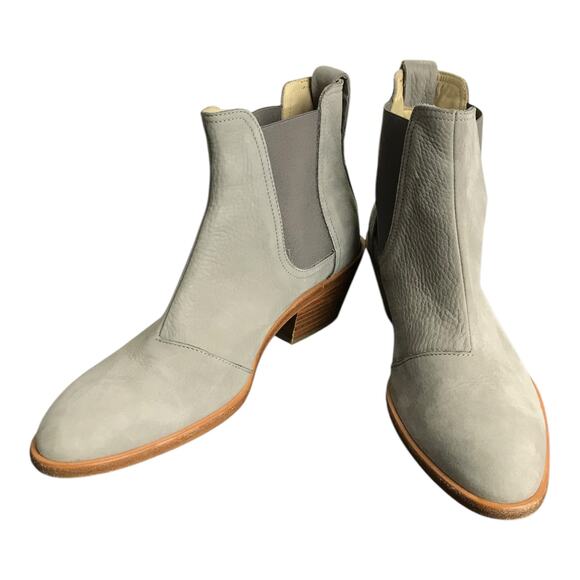 rag & bone Dixon Chelsea Boots Womens US6.5 EU37 Gray Nubuck Bootie 2" Heel - Picture 2 of 8